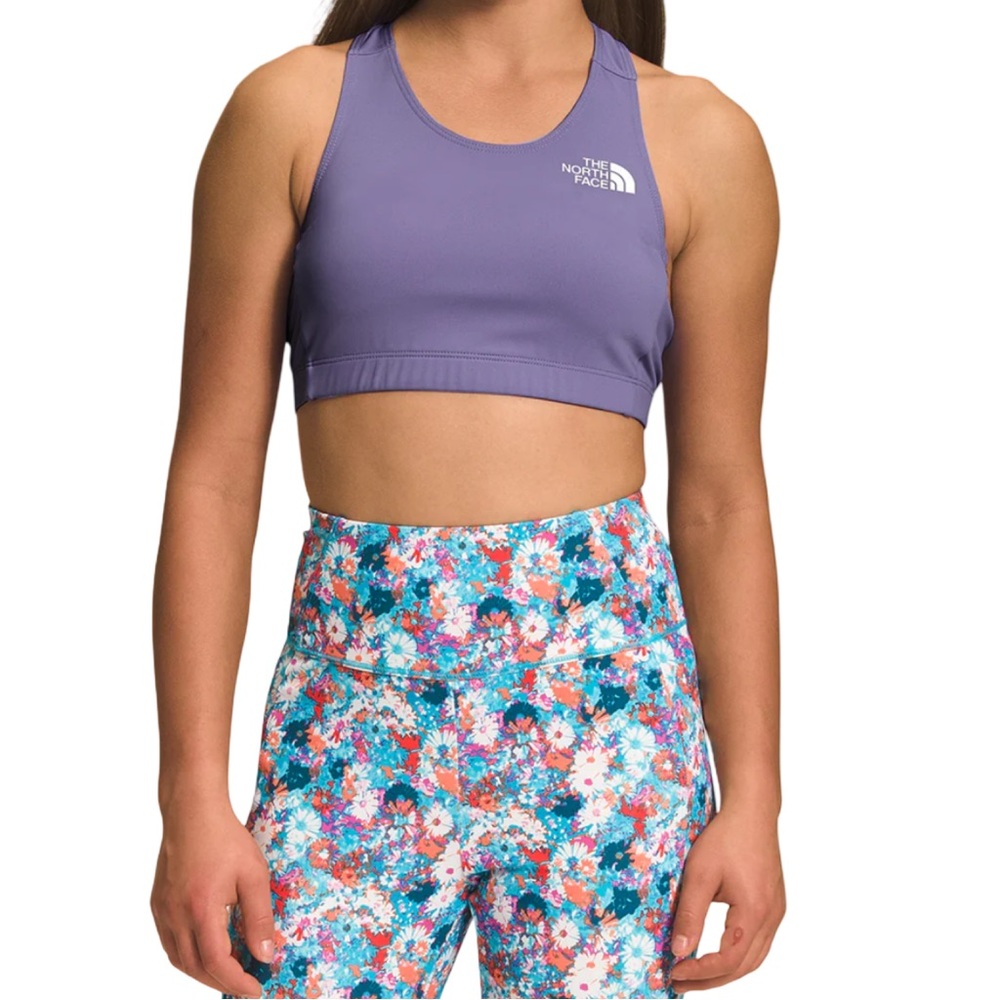 The North Face Girls Bralette Sports Bra Purple White Size Small 7-8 EUC